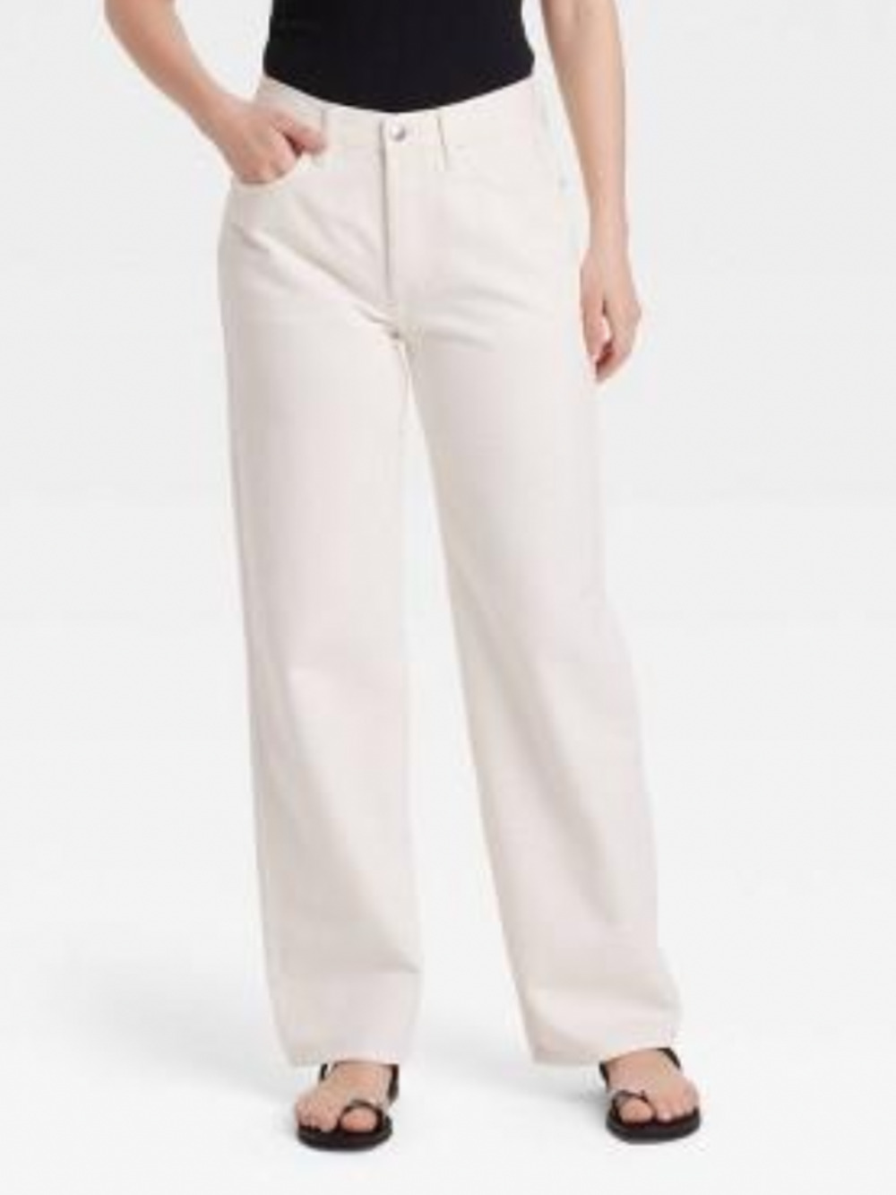 White Jeans with Kick Flare High Rise Fitted Hip & Thigh Bootcut Leg